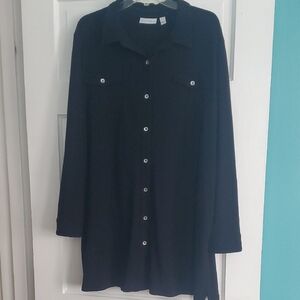 Susan Graver Black Button-Down Tunic